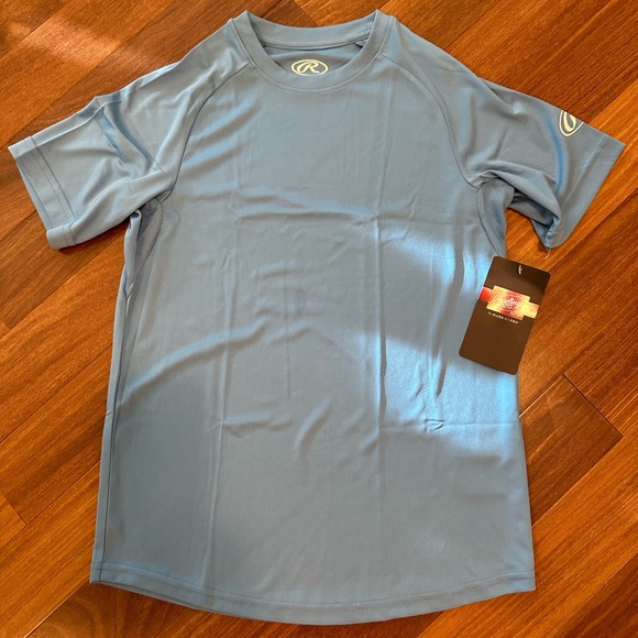 Rawlings Blue Crew Neck Short Sleeve Jersey Youth M Polyester- New With Tags - Picture 1 of 4